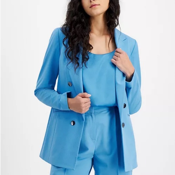 Blue Blazer Teal Light Blue Blazer Bar III Women’s Large Blazer NWT - Picture 1 of 16